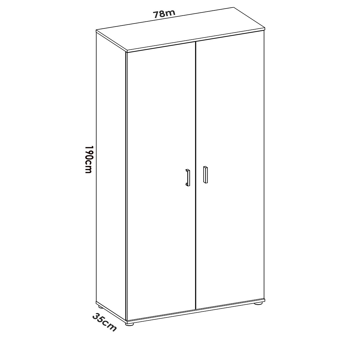 Medidas de Armario Multiusos Fit 2 Puertas Escobero Blanco
