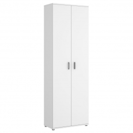Armoire polyvalente 2 portes + 3 étagères blanc