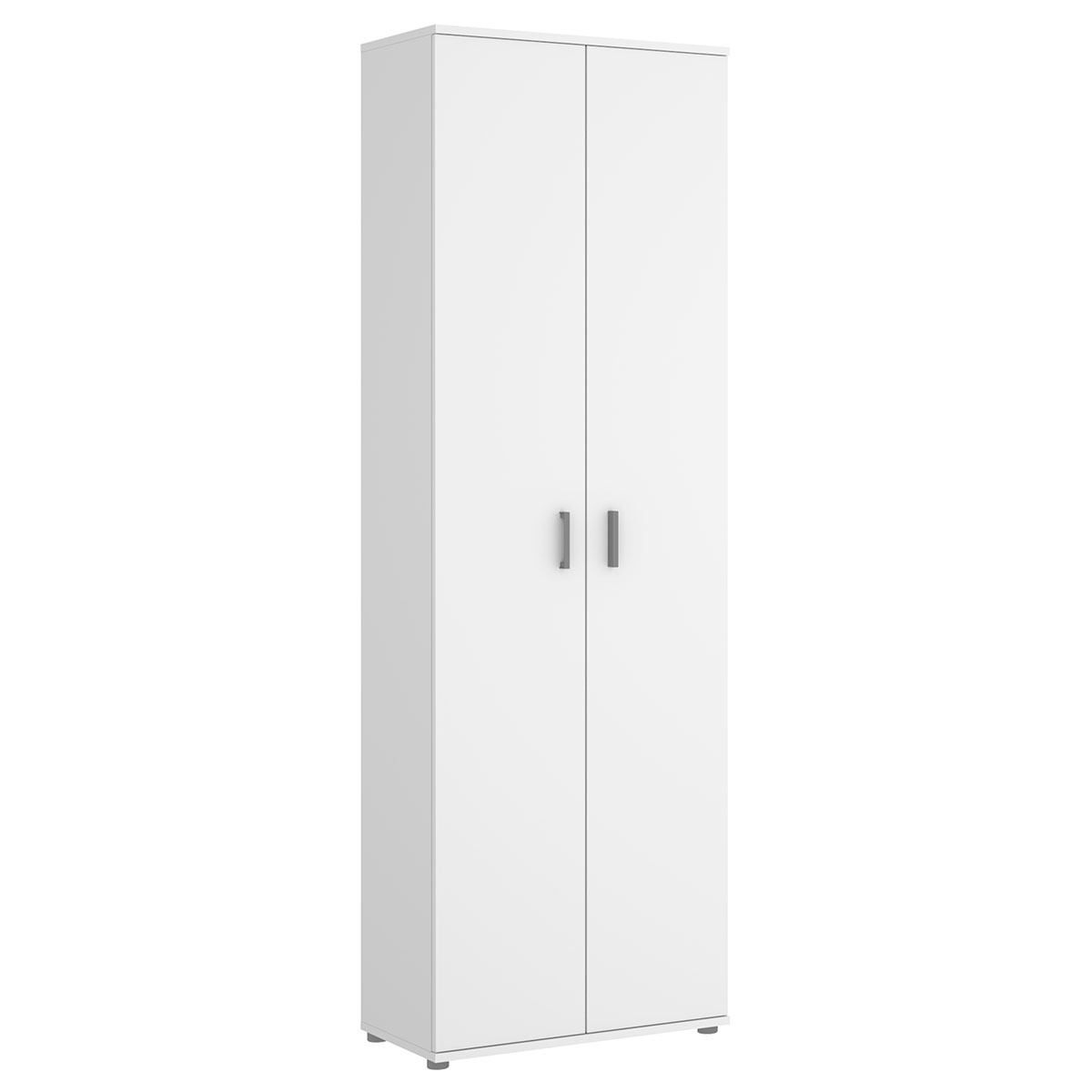 Armoire polyvalente 2 portes + 3 étagères blanc