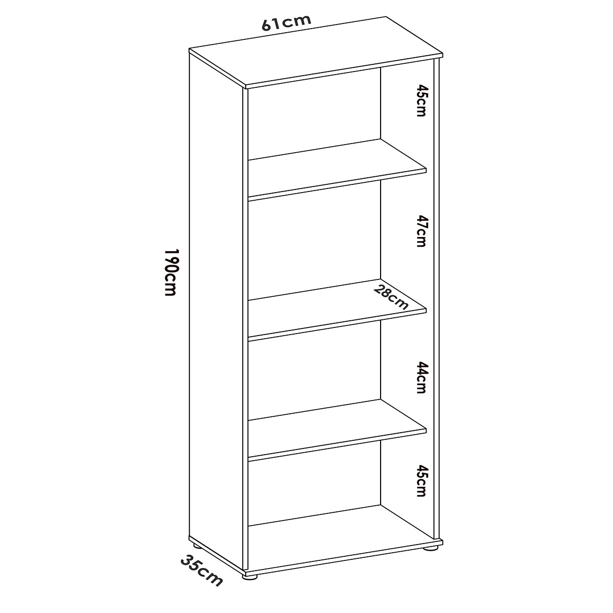 Medidas de Armario Multiusos Fit 2 Puertas + 3 Estantes Blanco - 2