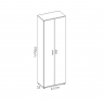 Dimensions de l’armoire polyvalente Fit 2 portes + 3 étagères Blanc - 3