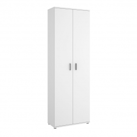 Armoire polyvalente 6 étagères + 2 portes Blanc