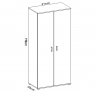 Measurements of Multipurpose Wardrobe Fit 6 Shelves + 2 Doors White