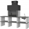 Ericeira Barbecue mit 2 Arbeitsplatten, Spüle und Wasserhahn 037P/4LL2. C Grey