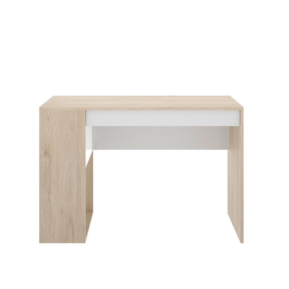 Teo Desk with Shelf and 1 Drawer Natural/White 74x115x50