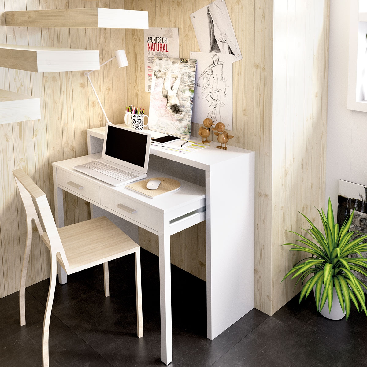 Ambiance avec sept consoles extensibles B. Brillant 88x99x36-70