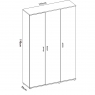Mesures de l’armoire polyvalente Fit 3 portes Blanc