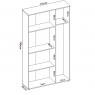 Maße des Multipurpose Fit 3 Doors White Wardrobe - 2