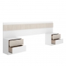 Headboard + 2 Bianca 2 Drawer Bedside Tables White/Slatted - 2