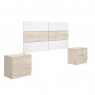 Astra Tête de lit + 2 tables de chevet avec 2 tiroirs Blanc/Naturel