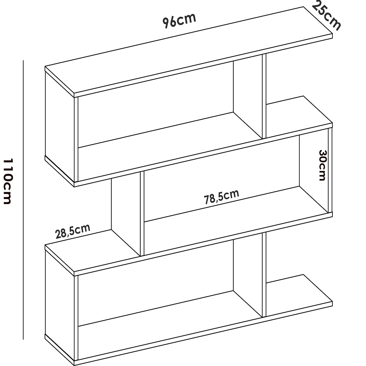 Measurements of Lis Baja Natural Shelf 96x110x25
