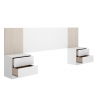 Lusa Headboard + 2 Bedside Tables with 2 Drawers White/Slatted - 2