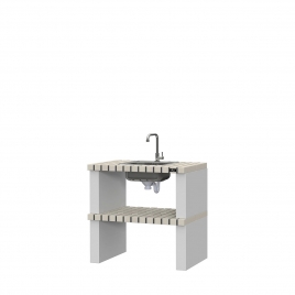 Simple countertop with sink and tap Ericeira White