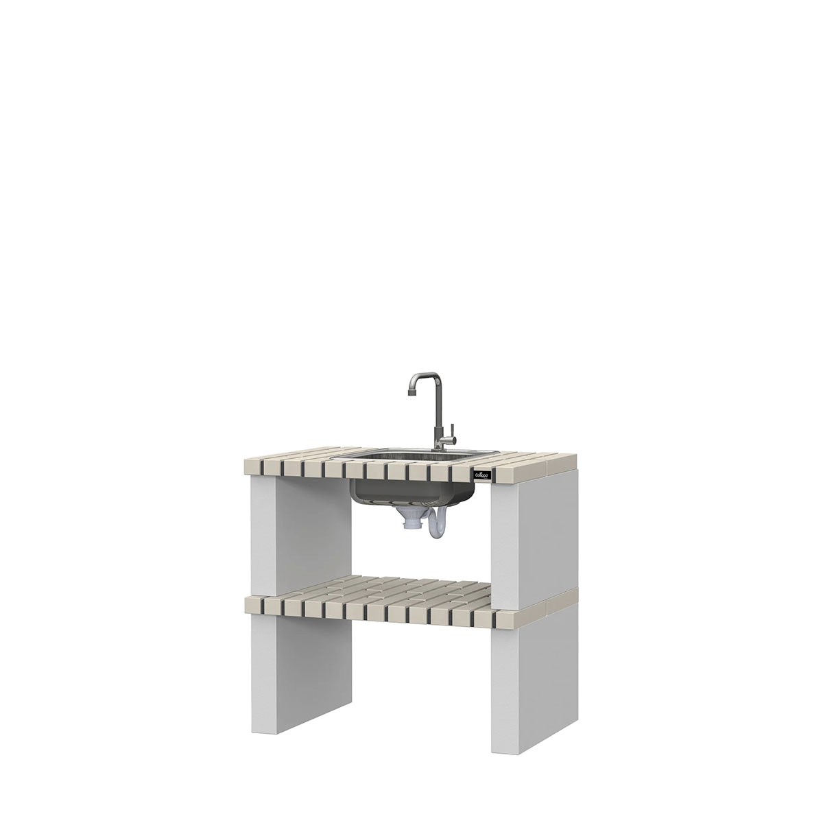 Simple countertop with sink and tap Ericeira White