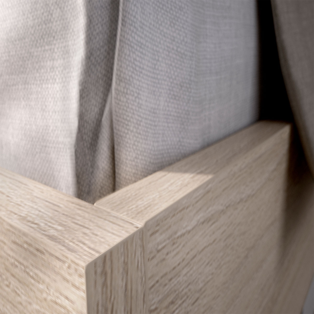 Ambiente con Cama Lago A1 135/140x190 Natural - 2