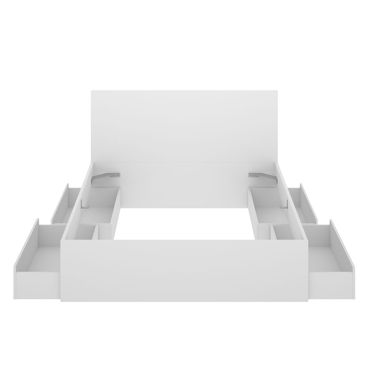 Lago B2 Bed 135/140x190 + 4 Drawers + 2 Bedside Tables 2 Drawers White 100x246x195