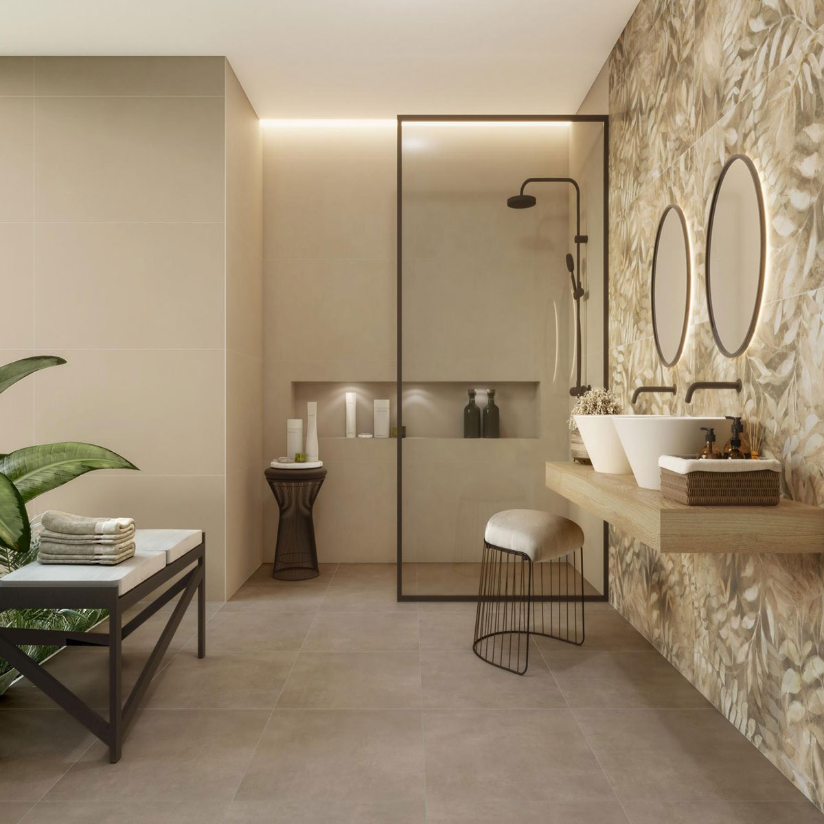 Baño con revestimiento AT Forall Beige 60x120