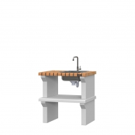 Wirtschaftsarbeitsplatte mit Waschbecken und Wasserhahn Vagos ECO Gelb