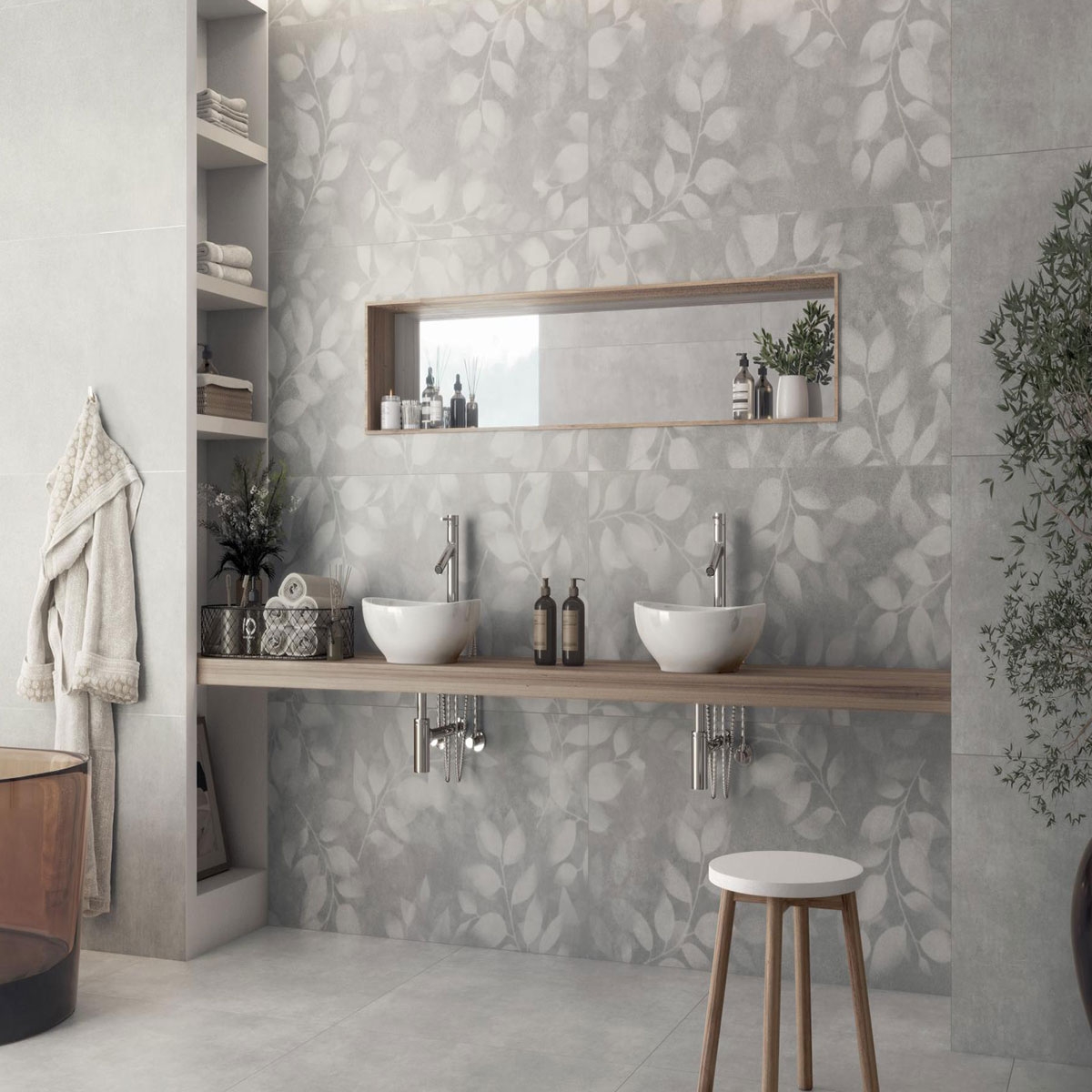 Badezimmer mit AT Forall Grey Beschichtung 60x120