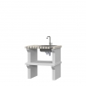 Economic countertop with sink and faucet Vagos ECO White