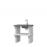 Wirtschaftsarbeitsplatte mit Waschbecken und Wasserhahn Vagos ECO Gray