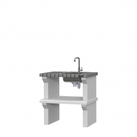 Economic countertop with sink and faucet Vagos ECO Gray