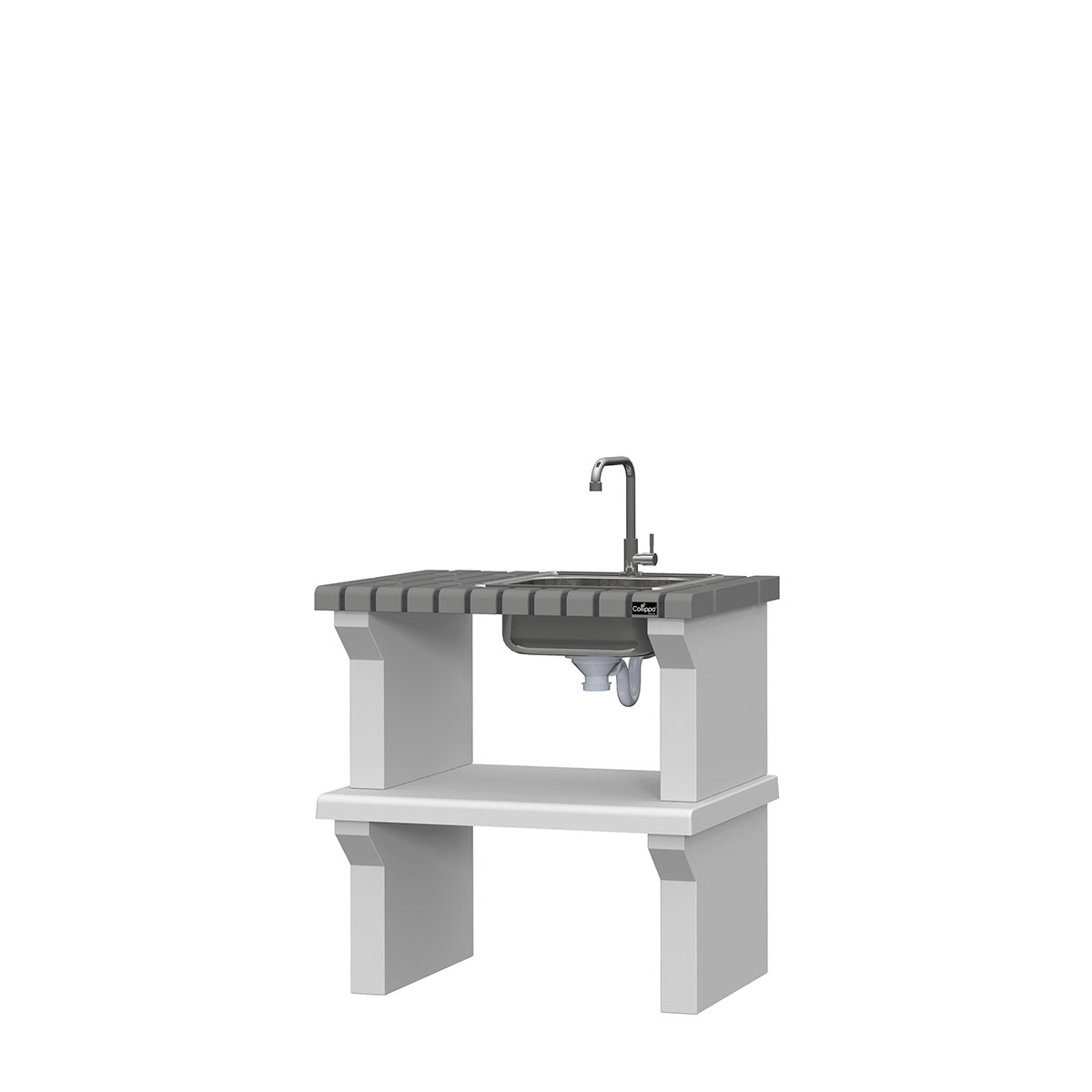 Wirtschaftsarbeitsplatte mit Waschbecken und Wasserhahn Vagos ECO Gray