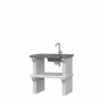 Economic countertop with sink and faucet Vagos ECO Gray