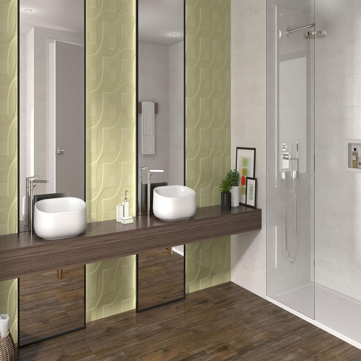 Salle de bain avec revêtement Tripoli White 30x60