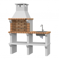 Günstiger Grill mit Arbeitsplatte, Spüle und Wasserhahn Vagos ECO Gelb