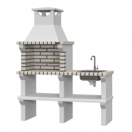 Economic barbecue with countertop, sink and faucet Vagos ECO White
