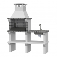 Economic barbecue with countertop, sink and faucet Vagos ECO Gray