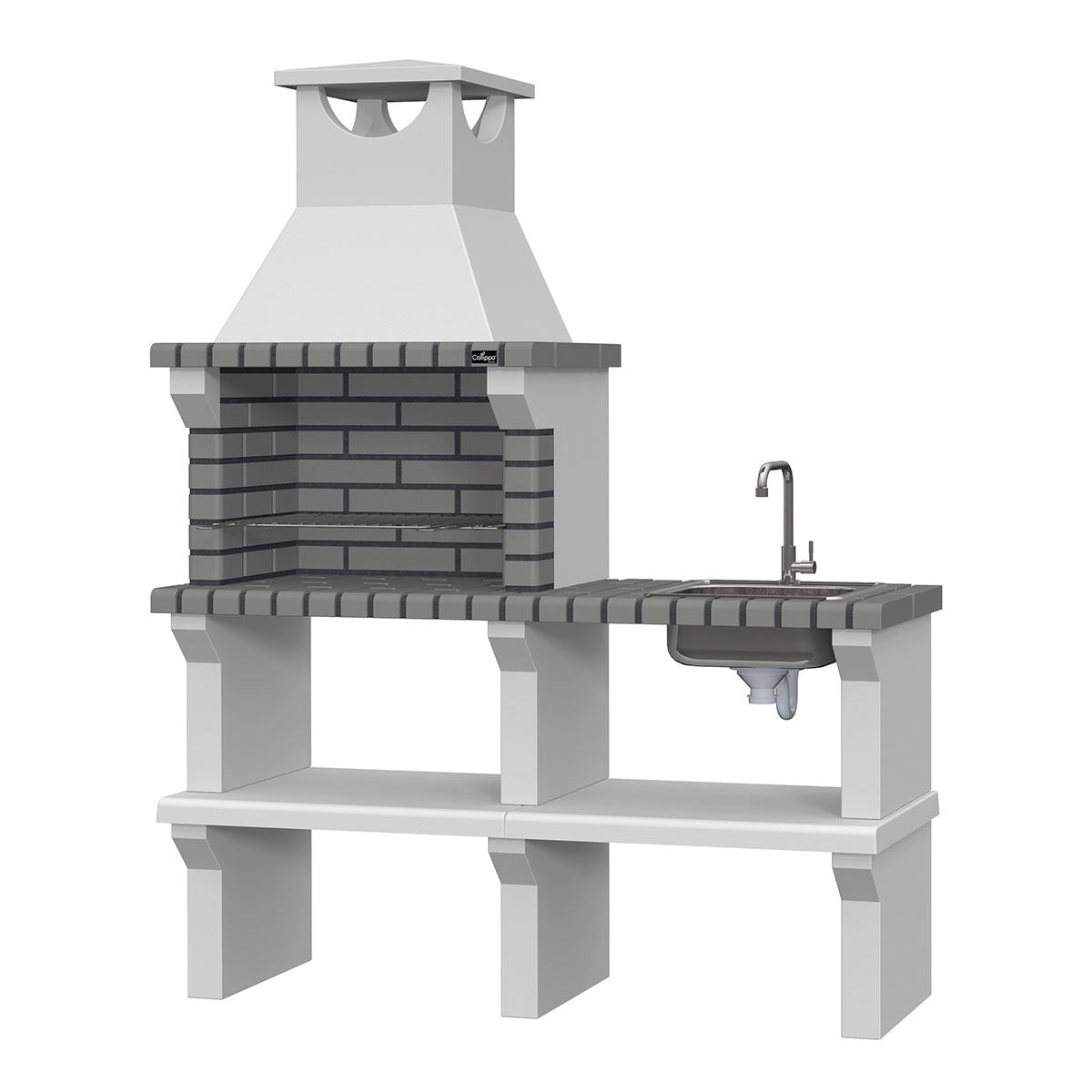 Economic barbecue with countertop, sink and faucet Vagos ECO Gray - 2