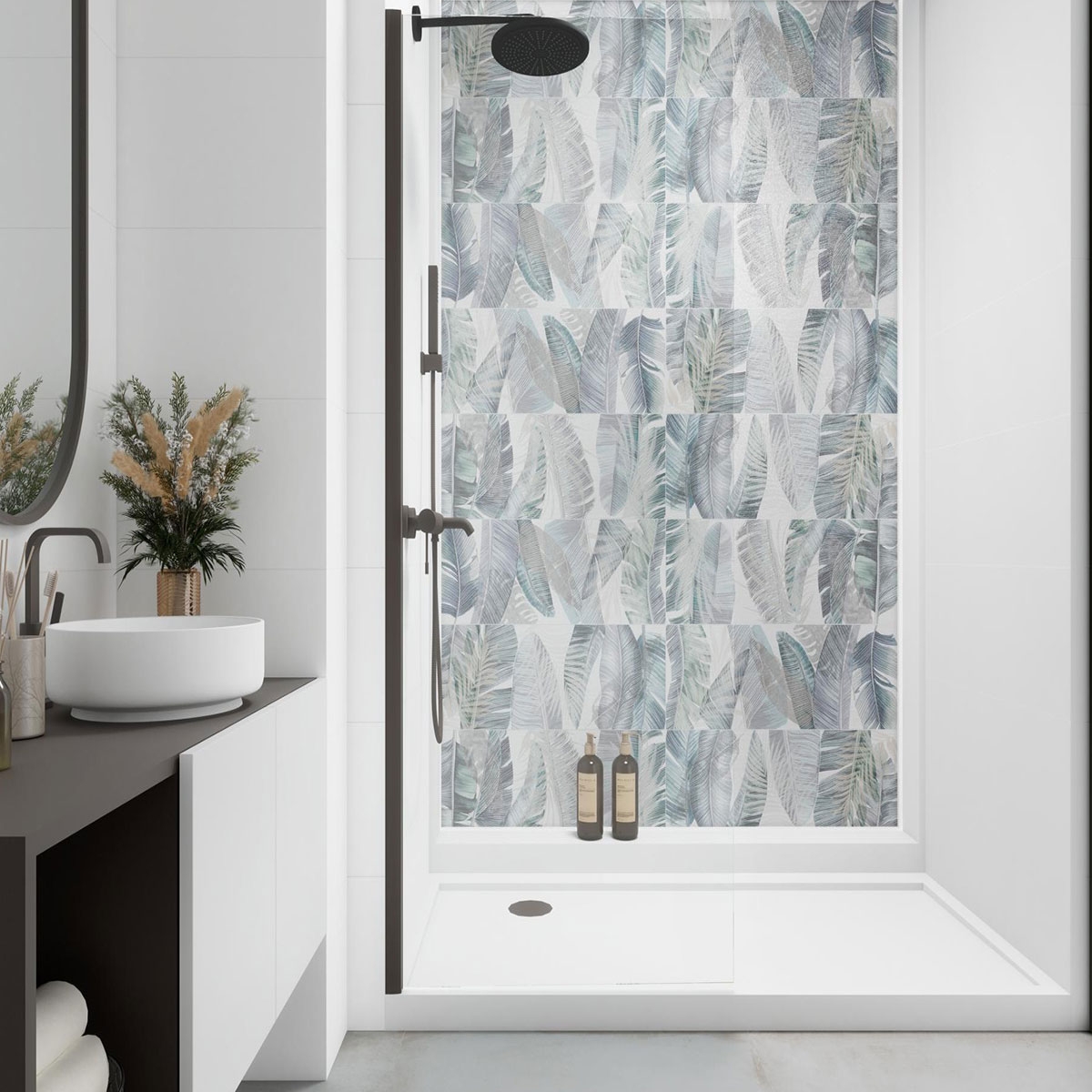 Salle de bain avec revêtement Tripoli White 30x90