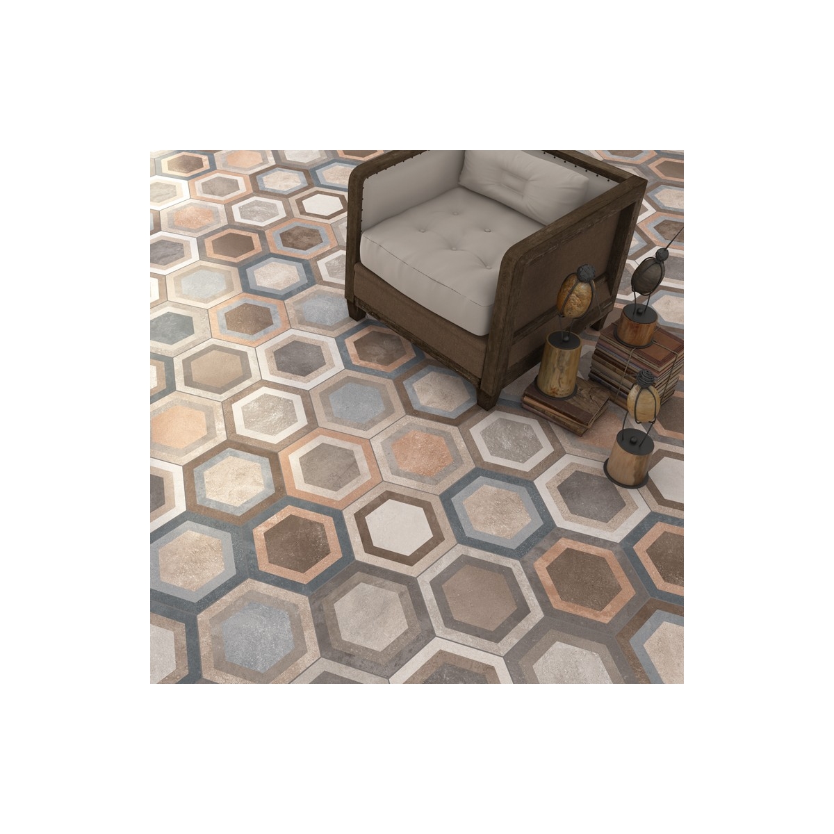 Bushmills Multi Hexagonal Losas porcelánicas formas hexagonales