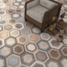 Mosaico de porcelana Bushmills Multi Hexagonal Formas hexagonais
