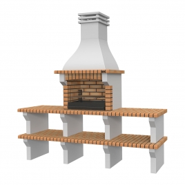 Seia Yellow Barbecue mit 2 Arbeitsplatten