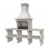 Barbecue with 2 Benches Seia White