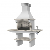 Barbecue avec mini comptoirs XL, évier et robinet Seia White