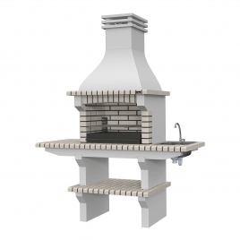 Barbecue with XL mini countertops, sink and Seia White faucet