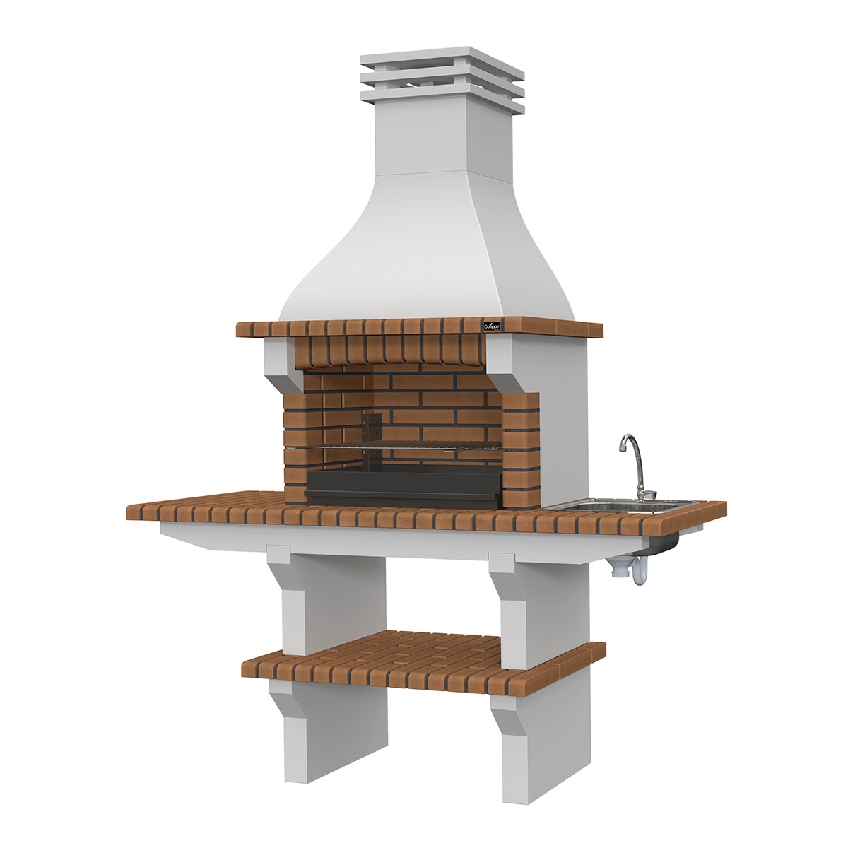 Barbecue avec mini comptoirs XL, évier et robinet Seia Templar