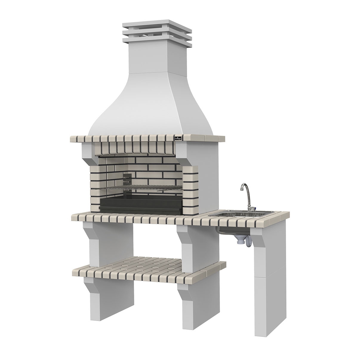 Barbecue with countertops, sink and Seia White tap