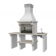 Barbecue with 2 Countertops, Sink and Seia White Faucet