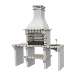 Barbecue with 2 Countertops, Sink and Seia White Faucet