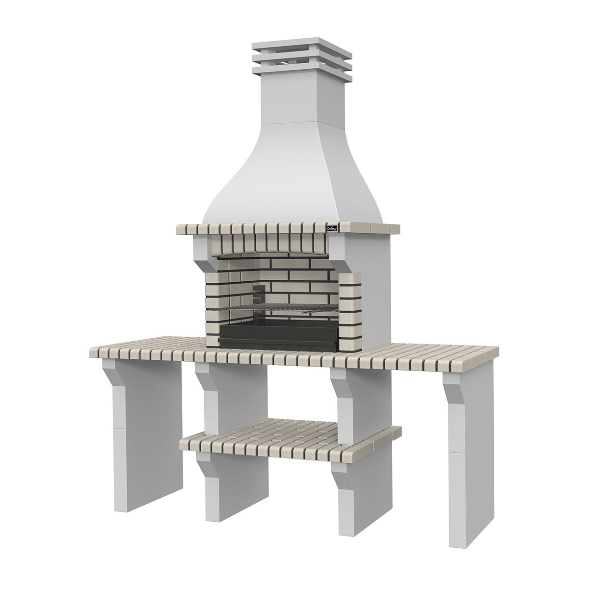 Barbecue with 2 Countertops Seia White