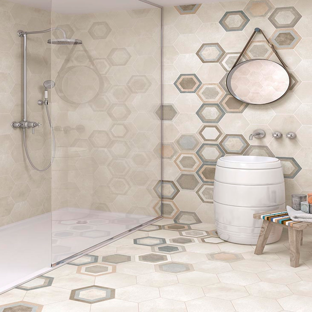 Atmosfera com Hexagon Rift Cream 23.3x26.8cm