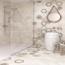 Ambiente con Hexágono Rift Crema 23.3x26.8cm