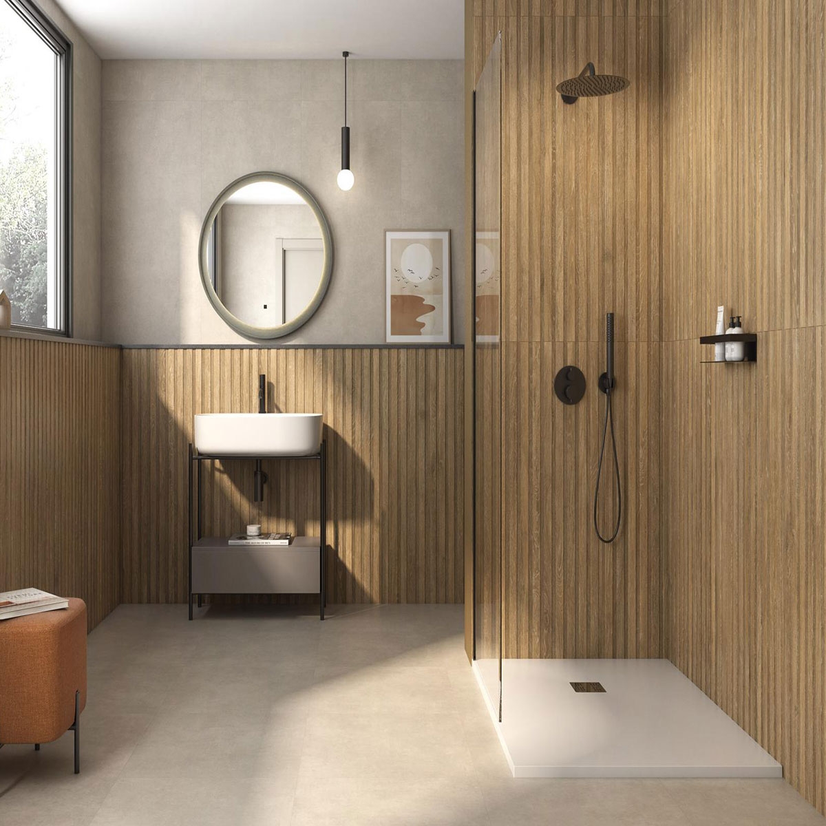 Interior con revestimiento AT.Viggo RLV Fresno 60x120