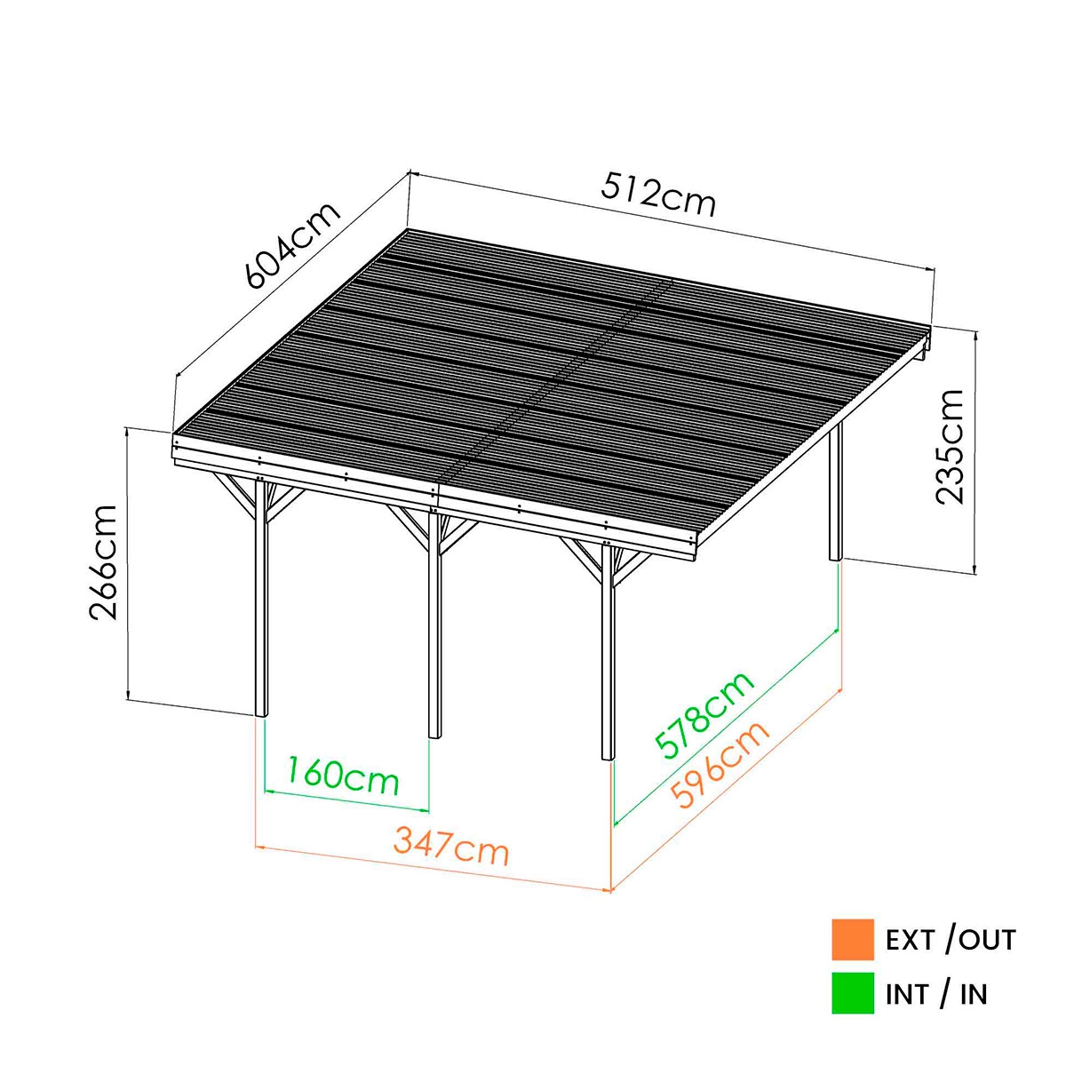 Double Jean Garage Measurements 604x512x266.5 cm