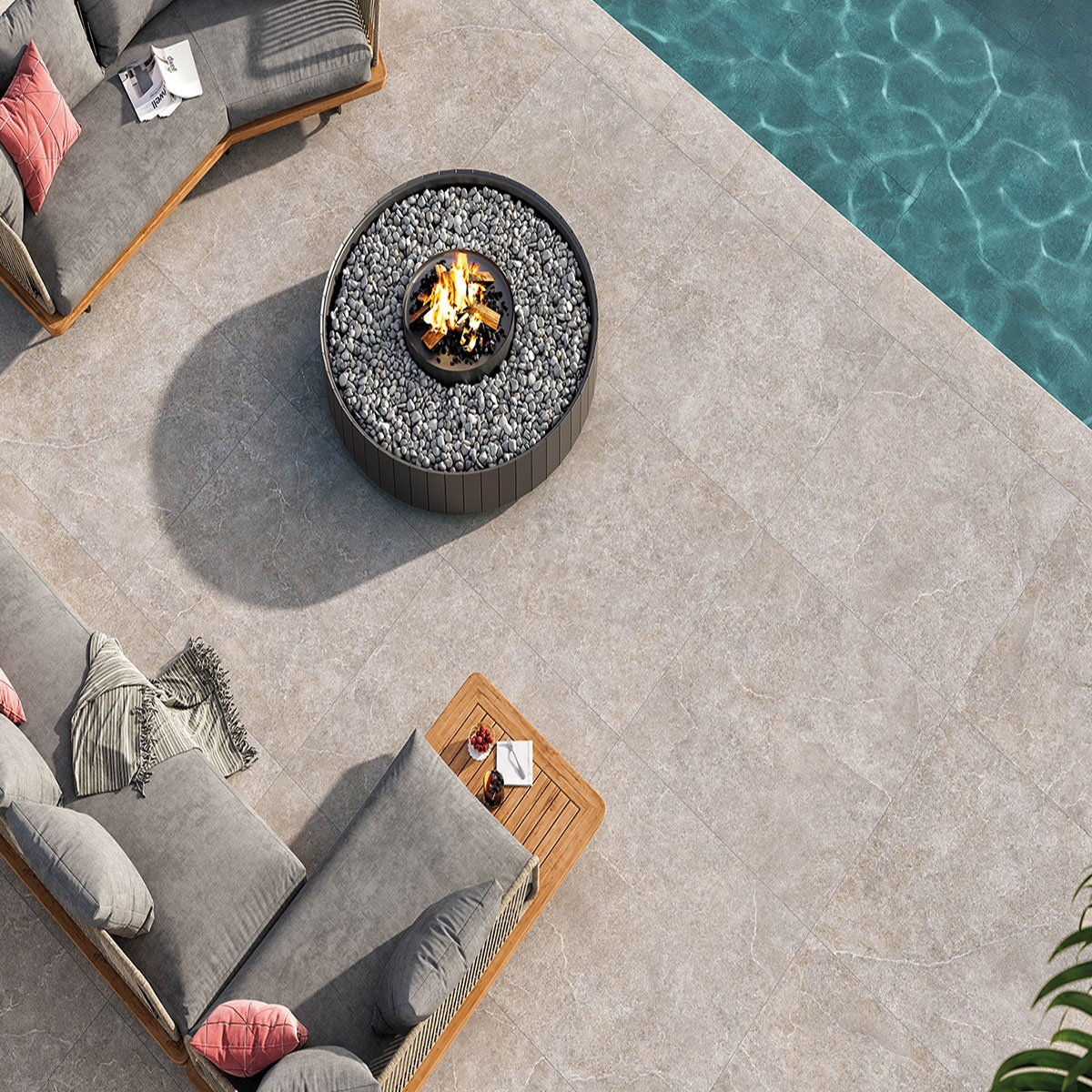 Exterior with Iconic Stone Non-slip pavement 120x120 (Box 1.44m2)